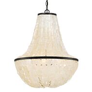 Crystorama Brielle 6 Light 24 Inch Chandelier in Dark Bronze with Capiz shell Crystals