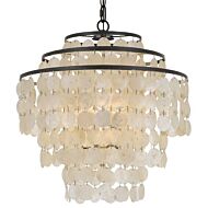 Crystorama Brielle 4 Light 18 Inch Chandelier in Dark Bronze with Capiz shell Crystals