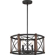 Quoizel Baron 6 Light 20 Inch Pendant Light in Marcado Black