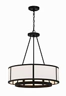 Bryant Six Light Chandelier in Black Forged by Crystorama