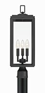 Byron Three Light Outdoor Post Mount in Matte Black by Crystorama