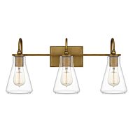 Boyton 3-Light Bathroom Vanity Light in Weathered Brass