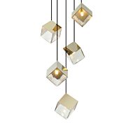 Cube 5-Light Pendant in Champagne