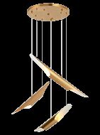 Stylus Six Light Chandelier in Aged Gold Brass by Matteo Lighting