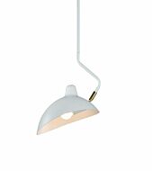 Matteo Droid 1 Light Pendant Light In White & Brushed Gold