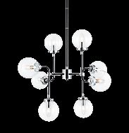 Matteo Particles 8 Light Pendant Light In Black & Chrome