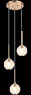 Jemyca Three Light Pendant in Aged Gold Brass by Matteo Lighting