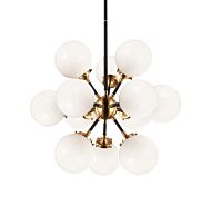 Matteo Soleil 12 Light Chandelier In Aged Gold Brass