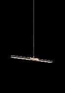 Matteo Lineare 2 Light Pendant Light In Matte Black & Aged Gold Brass