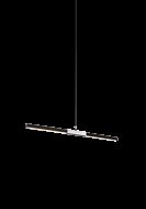 Matteo Lineare 2 Light Pendant Light In Matte Black & Chrome