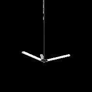 Matteo Asterisk 3 Light Pendant Light In Matte Black With Chrome