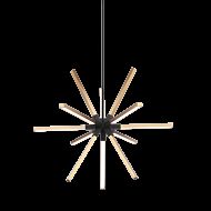 Matteo Asterisk 12 Light Pendant Light In Matte Black With Aged Gold Brass