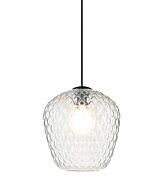 Matteo Quilted Gem 1 Light Pendant Light In Matte Black