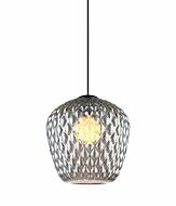 Matteo Quilted Gem 1 Light Pendant Light In Matte Black