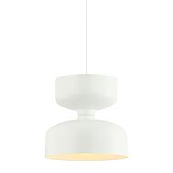 Pedestal 1-Light Pendant in White