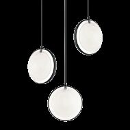 Matteo Chatoyant 3 Light Pendant Light In Matte Black