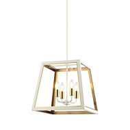 Rosalie 4-Light Pendant in Aged Gold with White