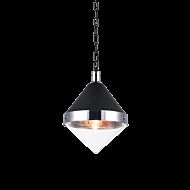 Matteo Sphericon 1 Light Pendant Light In Matte Black & Chrome