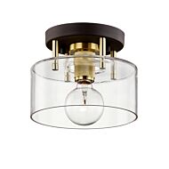 Bergamot Station One Light SemiFlush Mount in Bronze And Brass by Troy Lighting