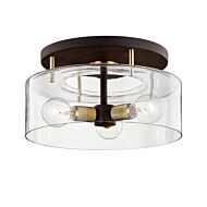 Bergamot Station Three Light Semi Flush Mount in BronzeBrushed Brass by Troy Lighting