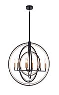 Odyssey Eight Light Pendant in Black by Matteo Lighting