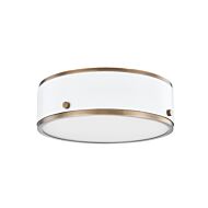 Eli LED Flush Mount in Patina Brass And Soft White by Troy Lighting