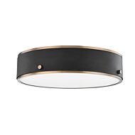 Eli LED Flush Mount in Patina Brass And Soft Off Black by Troy Lighting