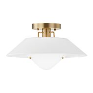 Otto One Light Flush Mount in Patina Brass by Troy Lighting