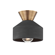 Covina One Light Flush Mount in Patina Brass by Troy Lighting