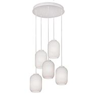 Callie 5-Light Pendant in White