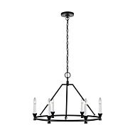 Keystone 6 Light Chandelier in Aged Iron by Chapman & Myers