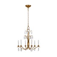 Shannon Six Light Chandelier in Antique Gild by Visual Comfort Studio