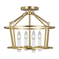 Marston 4 Light Ceiling Light in Burnished Brass by Chapman & Myers