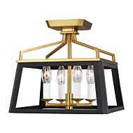 Carlow Four Light Flush Mount in Midnight Black by Visual Comfort Studio