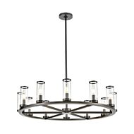 Alora Revolve 12 Light Chandelier in Urban Bronze And Clear Glass