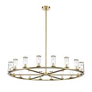 Alora Revolve 18 Light Chandelier tural Brass And Clear Glass