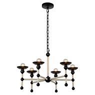 Nadine Six Light Chandelier in Matte Black Cotton by Alora