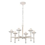 Nadine 6-Light Chandelier in Matte White with Natural Cotton