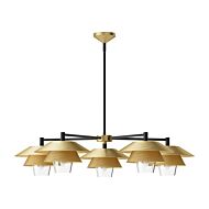 Tetsu Five Light Chandelier in Brushed Gold Clear Glass by Alora