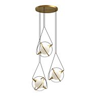 Aries LED Chandelier in Brushed Gold by Kuzco Lighting