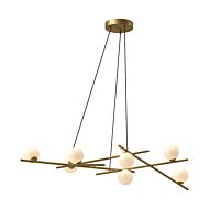 Amara LED Chandelier in Brushed GoldGlossy Opal Glass by Kuzco Lighting