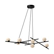 Amara LED Chandelier in BlackGlossy Opal Glass by Kuzco Lighting