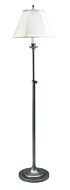 Club 1-Light Floor Lamp in Antique Silver