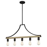 Colombes 5-Light Linear Chandelier in Grey Ash