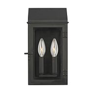 Hingham 2 Light Outdoor Wall Light in Textured Black by Chapman & Myers