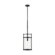 Eastham One Light Outdoor Pendant in Textured Black by Visual Comfort Studio