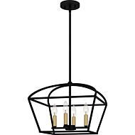 Concho Bay Four Light Pendant in Matte Black by Quoizel