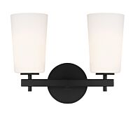 Colton Two Light Wall Sconce in Black by Crystorama