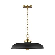 Wellfleet Pendant Light in Midnight Black And Burnished Brass by Chapman & Myers