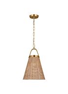 Whitby One Light Pendant in Burnished Brass by Visual Comfort Studio